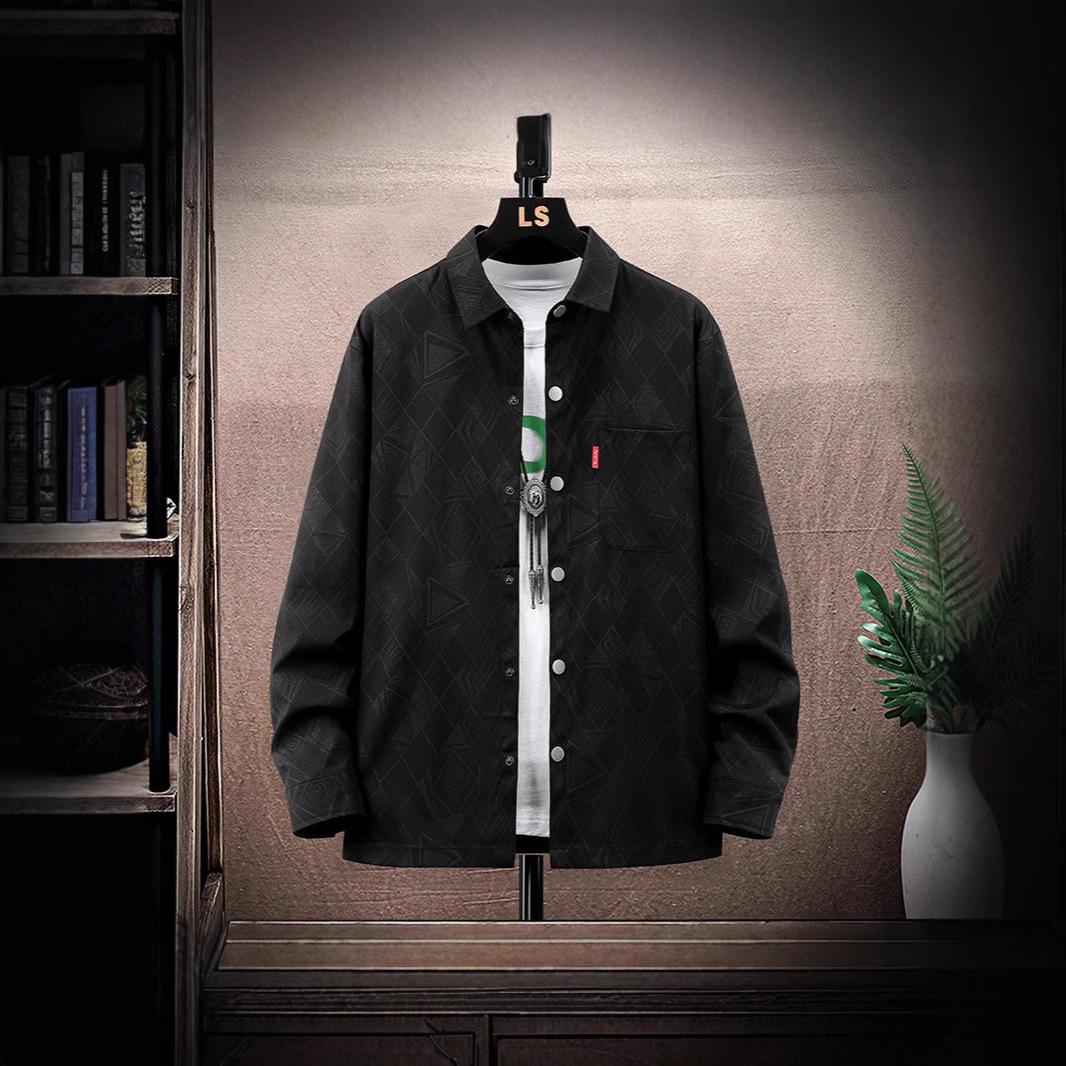 

New Retro Ethnic Jacquard Jacket with Turn-Down Collar - Autumn/Winter Collection 3XL зелений