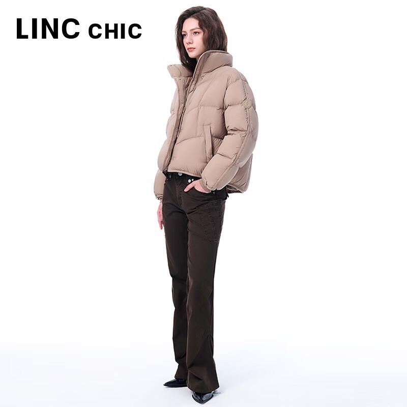 Jinyujie Women's Loose Fit Stand Collar Short Down Jacket
