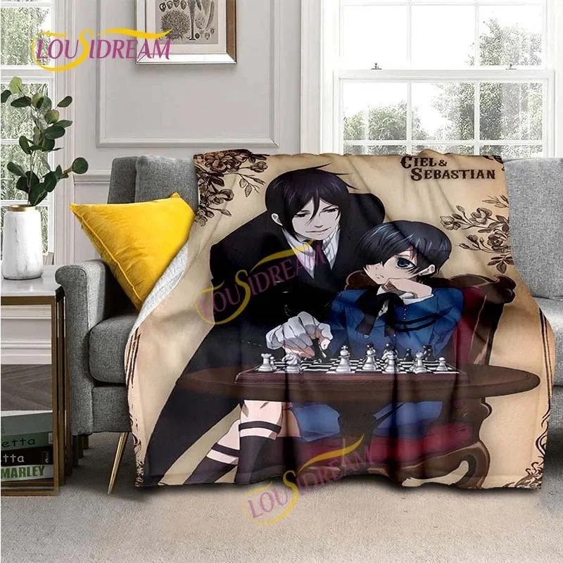 Black Butler Animation Flannel Blanket, Comfortable, Household Picnic Blanket, Suitable for All Seasons
