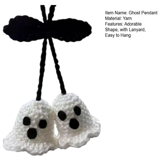 1 Pair Ghost Pendants Crochet Car Mirror Hanging Accessories