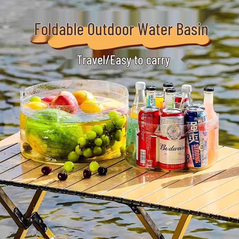 

Disposable Foldable Wear-Resistant Washbasin: Thickened Portable Travel & Camping Bucket with Newcomer Discount 6.8L Pack of 2, Upgraded with Handle прозрачный