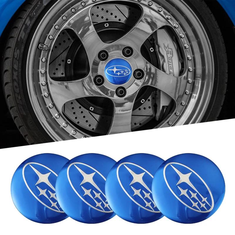 4PCS 56mm Wheel Center Hub Cap Stickers for Subaru Forester Outback XV Impreza WRX BRZ Legacy Levorg STI etc Alloy ZZ2