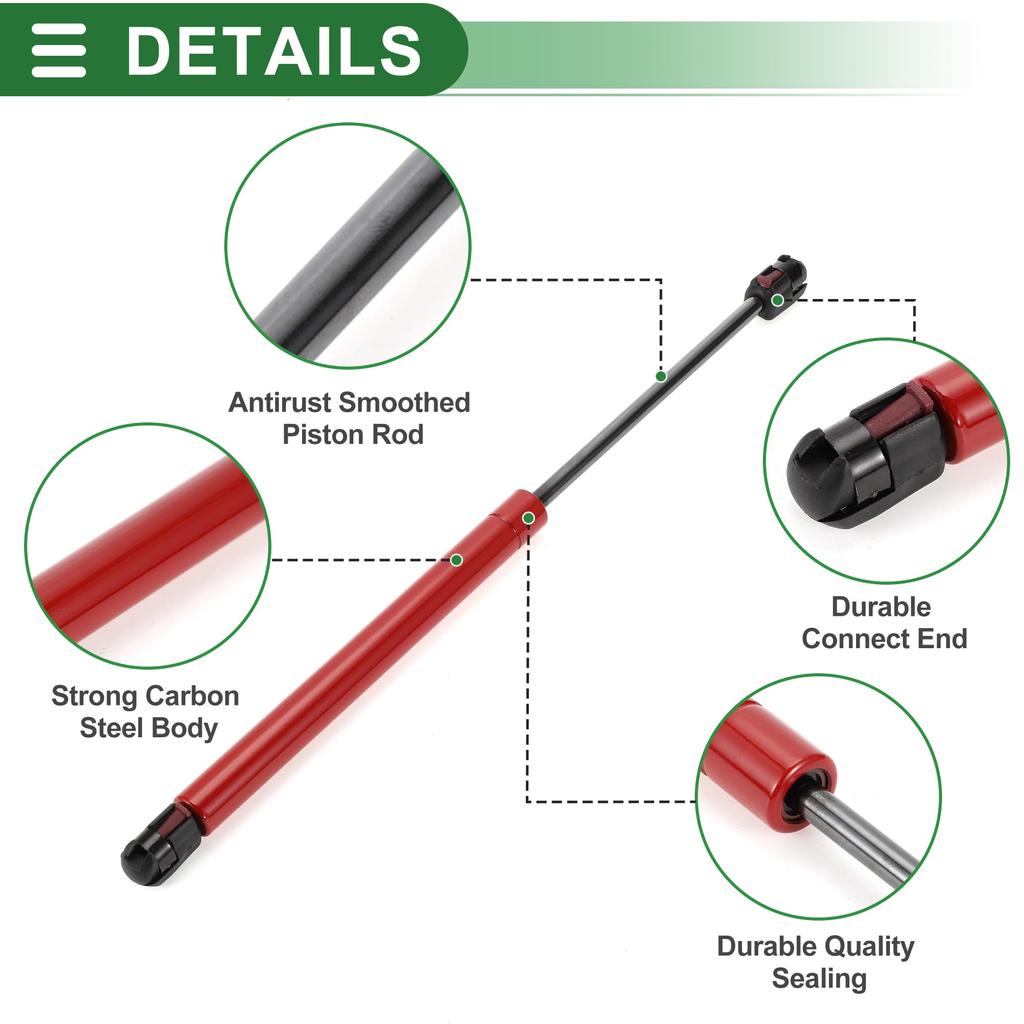 Motoforti Universal Lift Support Window Lid Toolbox Gas Strut Springs 15"/380m 90lbs/400N/40kg Red, Set of 2