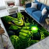 "Green Warrior with Energy Glow Design" Patterned Carpet, Suitable As a Non Slip Play Mat for the Living Room and Bedroom Sofa