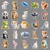 50 3D Animal Graffiti Stickers Personalized Creative Cartoon Animal Decoration Water Cup Mobile Suitcase Stickers