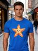 Male Cotton Short Sleeve T Shirt Happy Starfish Ocean Animal Print Loose Crew Neck Trendy Casual Summer Tees For Young Adult Unisex