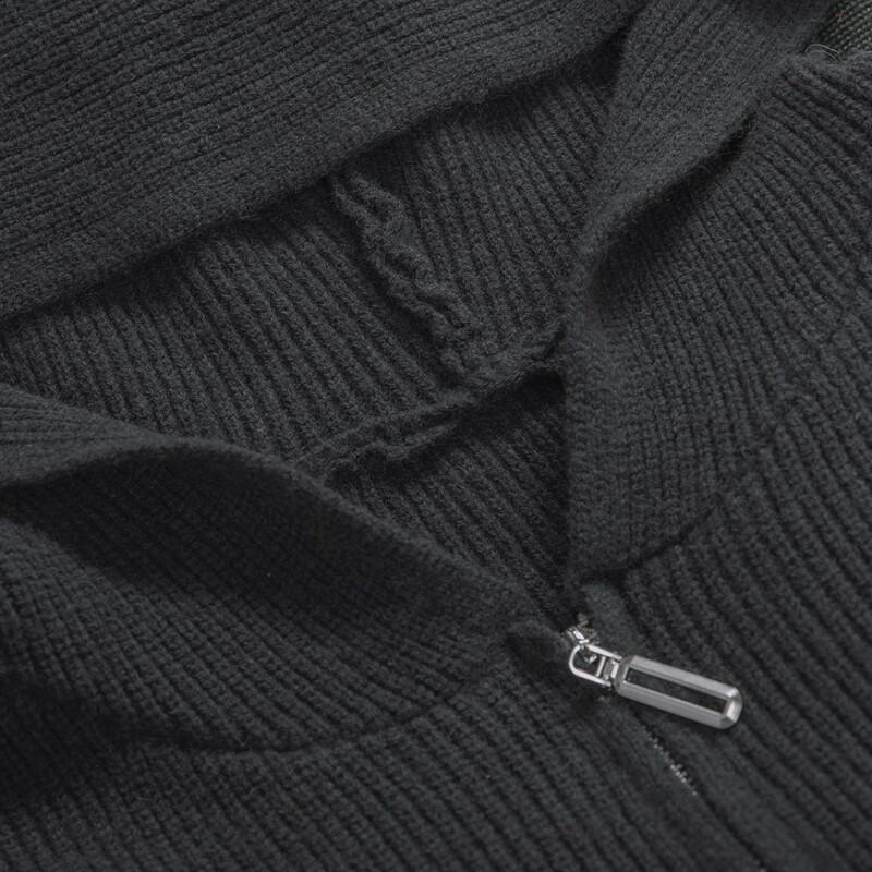 Sibaishe Women's Zipper Hooded Knit Top