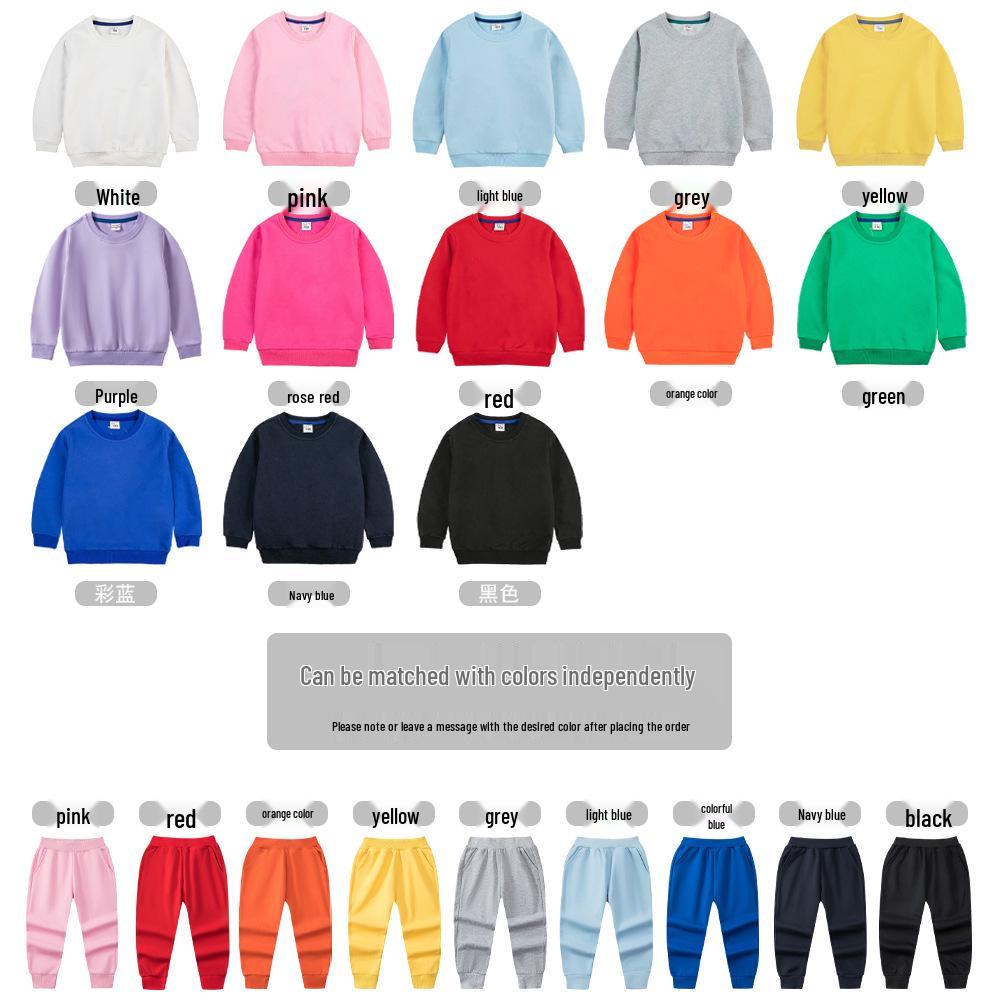 Children's Hoodie & Sweatpants Set: Autumn/Winter Casual Two-Piece with Custom Print Option
