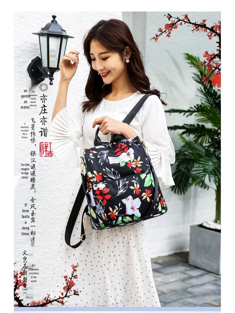 Junior High School Large Capacity Korean Style Printed Backpack for Girls