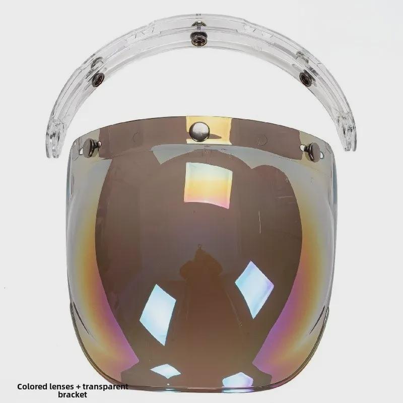 Japanese Three-Button Bubble Lens Motorcycle Helmet