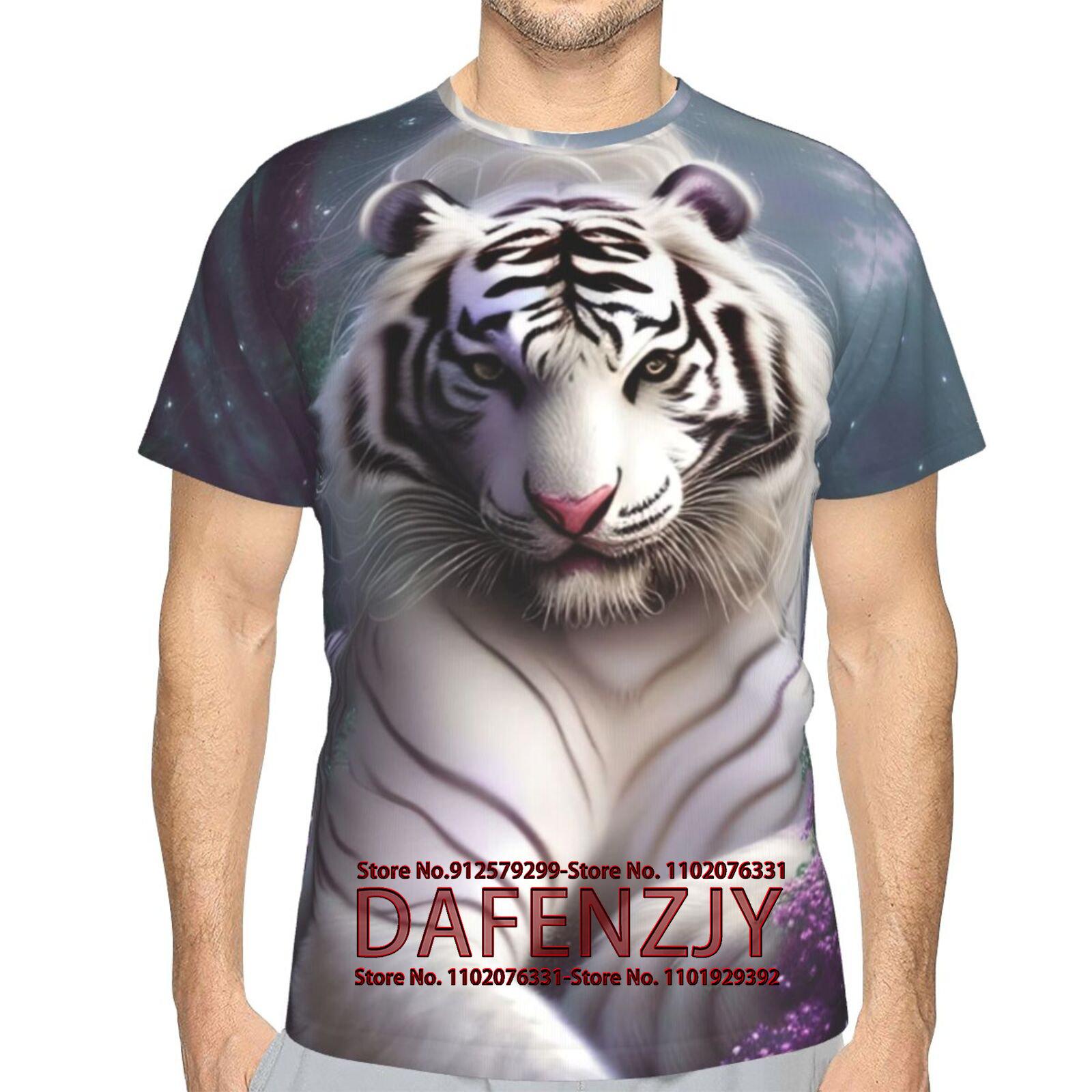 

Мужская футболка Футболка с 3D-принтом Новинка Футболка с графикой тигра и льва Футболки с круглым вырезом S красный