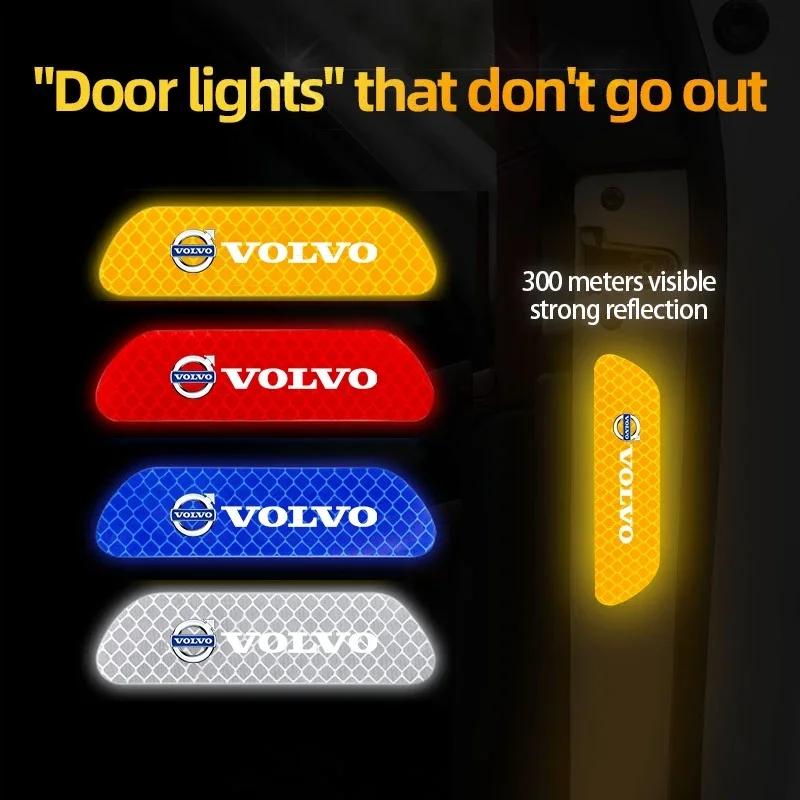 AAJW1 4PCS Car Door Safety Reflective Warning Decal Anti Collision Sticker for Volvo XC60 XC90 S60 V60 XC40 C40 S90 V90 V40 XC70