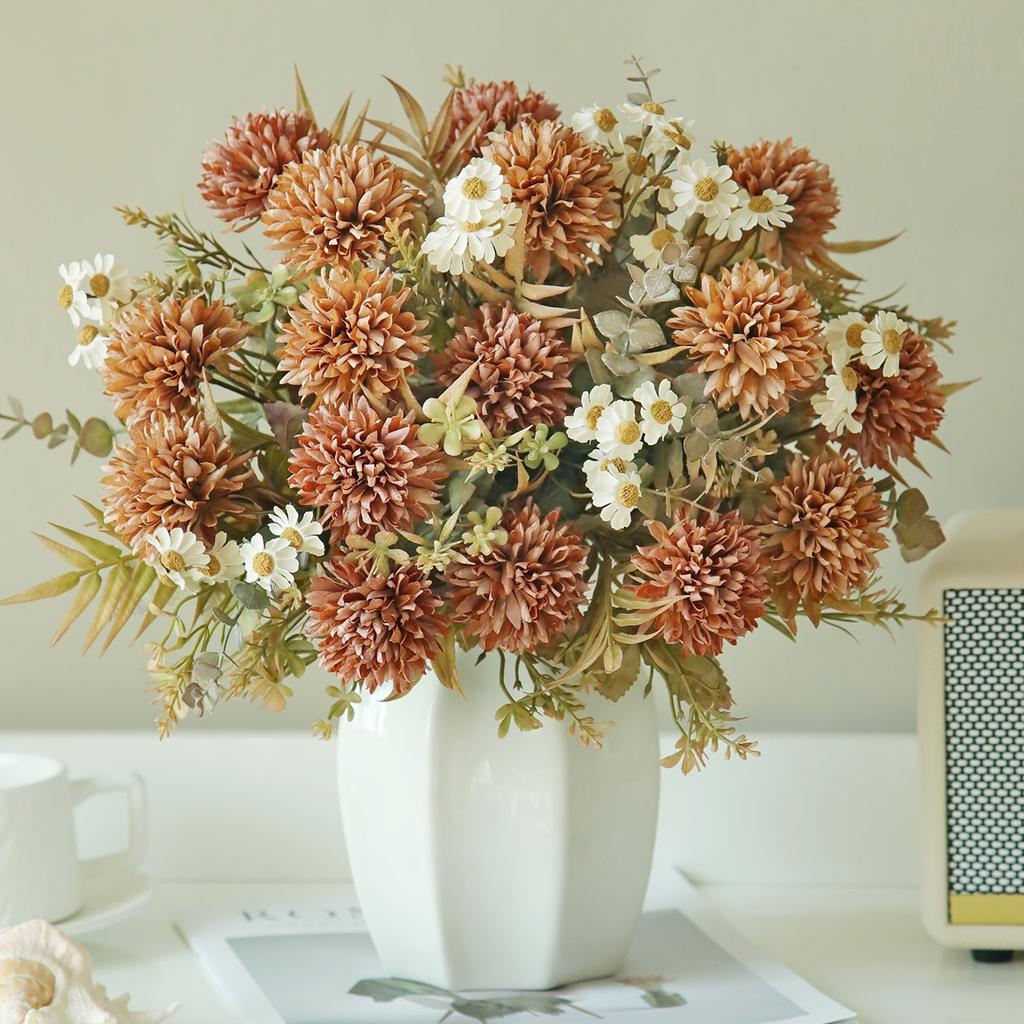 Seiden-Chrysanthemen Künstliche Blumen Hochzeit Zuhause Valentinstag Raumdeko Brautsträuße Tischvase Hübsches Dekoratives Requisit