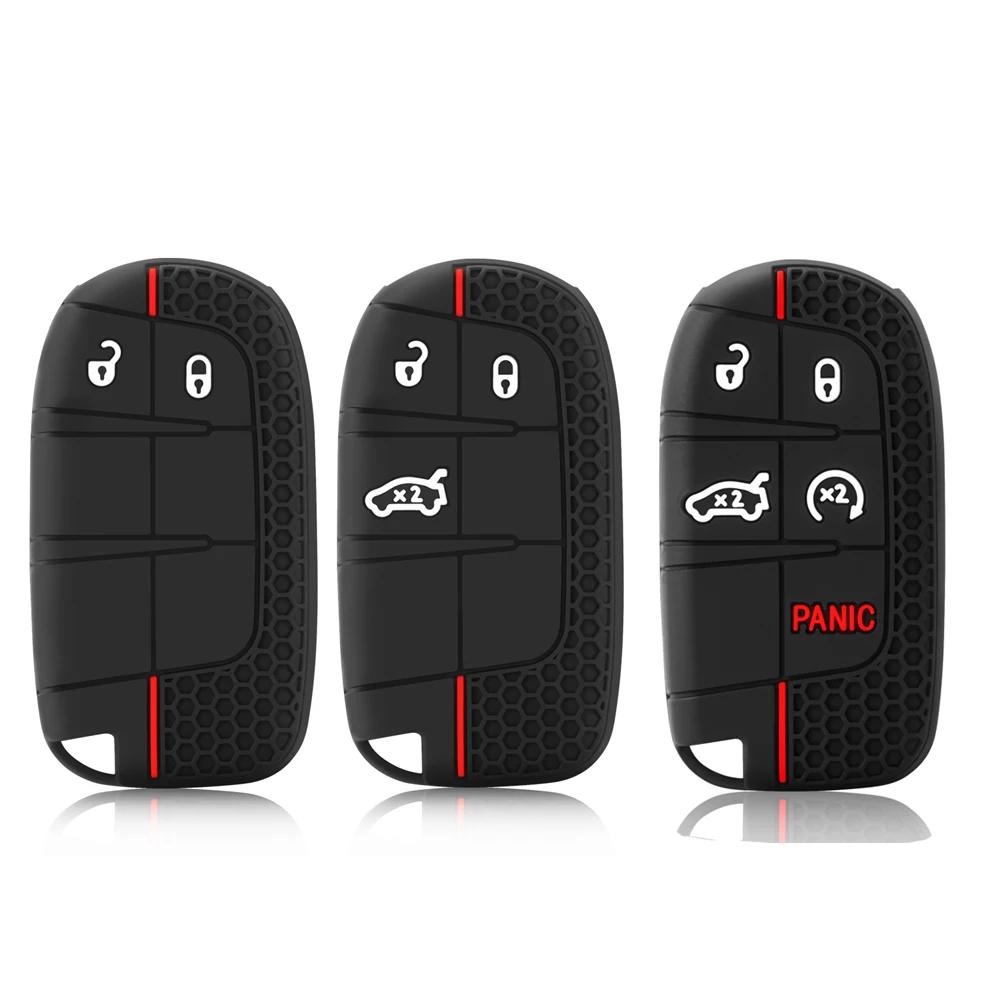 Silikon Auto Schlüsselhülle für Jeep Renegade Compass Grand Cherokee für Chrysler Wrangler für Dodge Challenger Journey Charger
