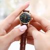 leather brand simple easy to for high school students and Women's watch, blue, stylish, waterproof, ultra-thin, strap, name, small, dial, read,