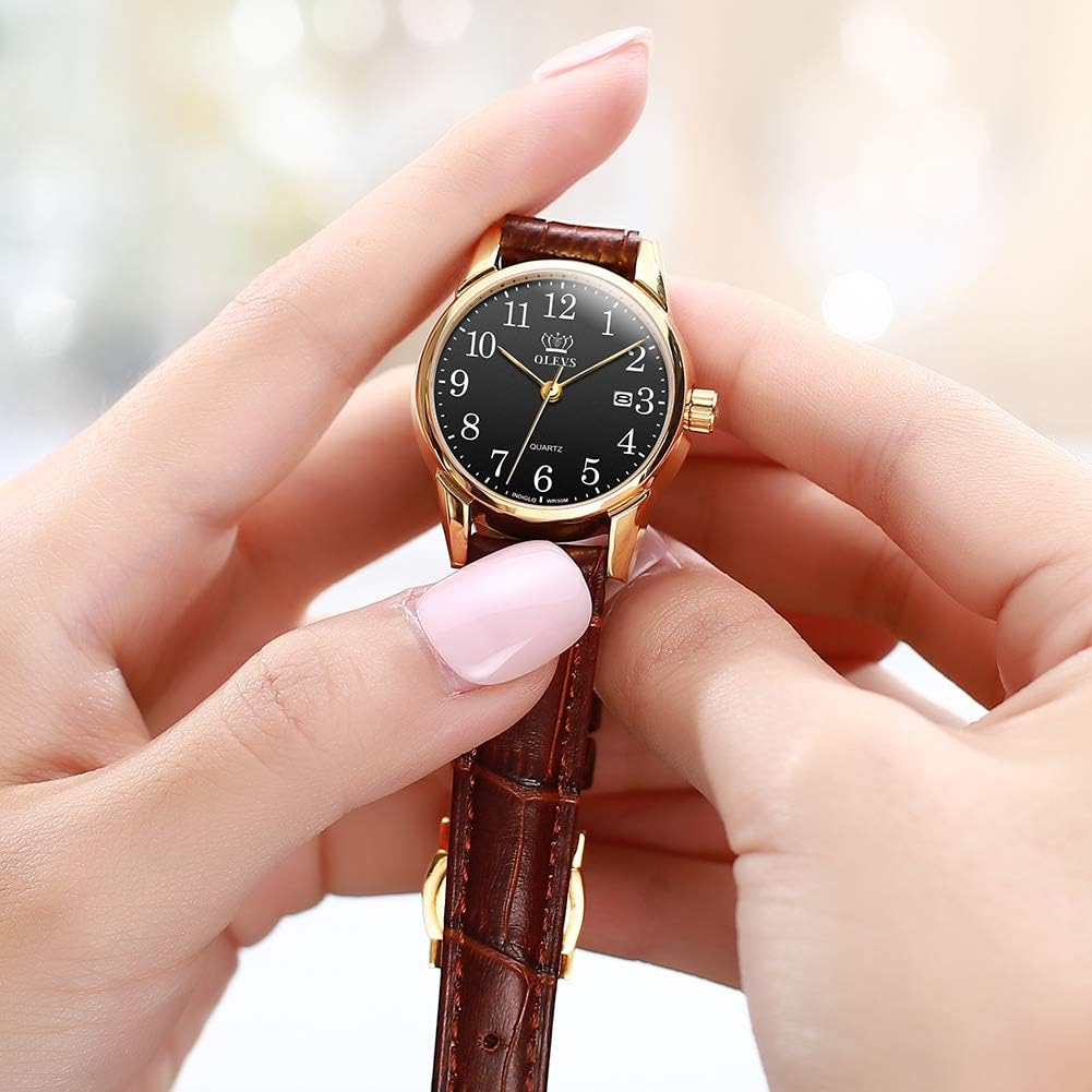 leather brand simple easy to for high school students and Women's watch, blue, stylish, waterproof, ultra-thin, strap, name, small, dial, read,