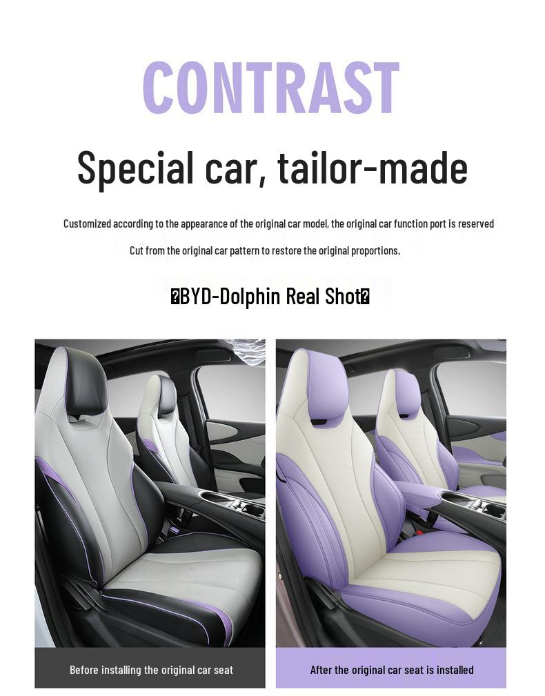 BYD Dolphin Car Seat Cover - Full Wrap, Leather, All-Season Universal Fit