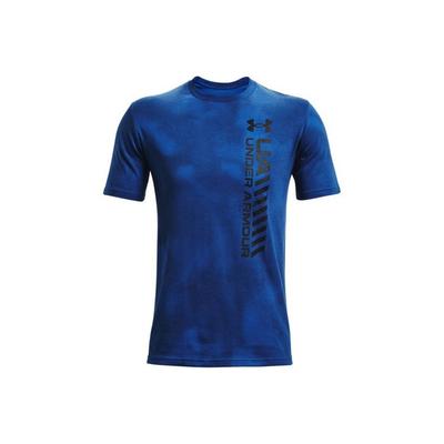 Tie-Dye Loose Fit Training Casual Round Neck Short Sleeve T-Shirt Men Tops Blue 1366459-432