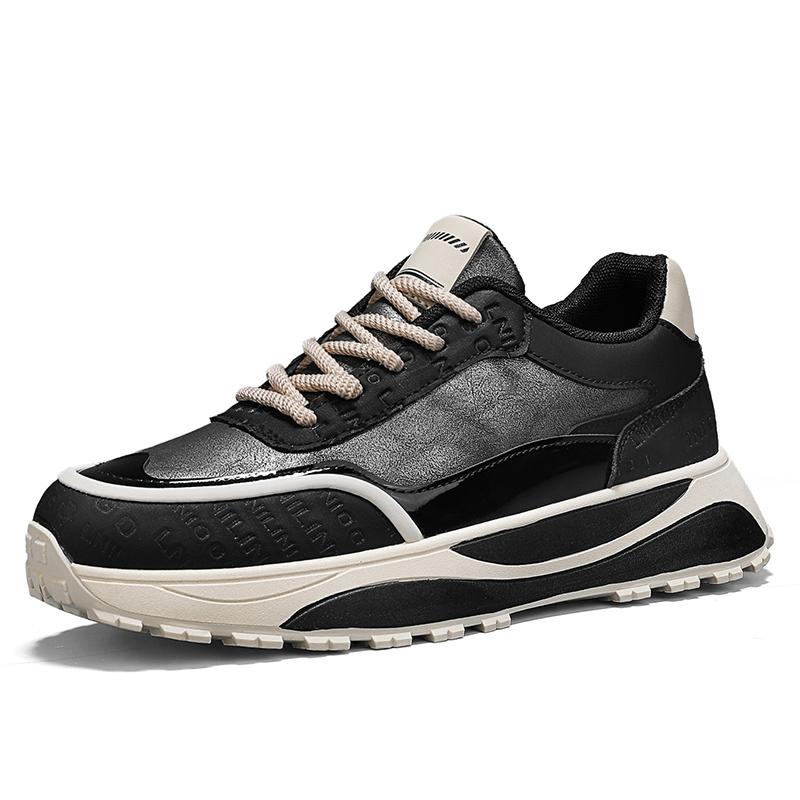 

Новая повседневная спортивная обувь для мужчин, ретро-тренд, низкий вырез, универсальная, мягкая подошва, удобная, с цветными блоками, модные кроссовки 44 чёрный