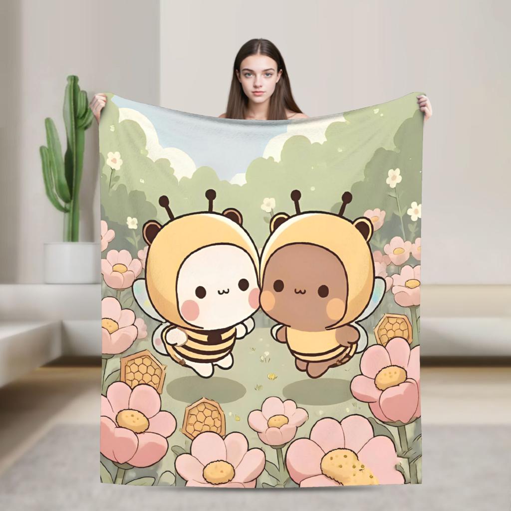 Bubu Dudu Flannel Blanket Winter Super Soft Throw Blanket for Kids Adult Outdoor Print Bedspread Sofa Bed Cover