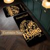 fishing (1) Customize Name Flannel Kitchen Mat Soft Non-Slip Kitchen Floor Runner Rug for Home Kitchen Decor