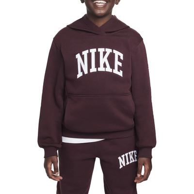 Nike Sportkleding Club Zacht Comfortabele Pullover Hoodie Kinder hoodies Bordeaux Rood Wit HJ3156-652