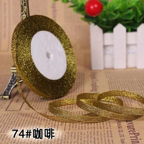 25Yards 6mm Multicolor Silk Satin Organza Ribbon Glossy Glitter Ribbon Wedding Cake Gift Decoration Crafts Garment Accessories