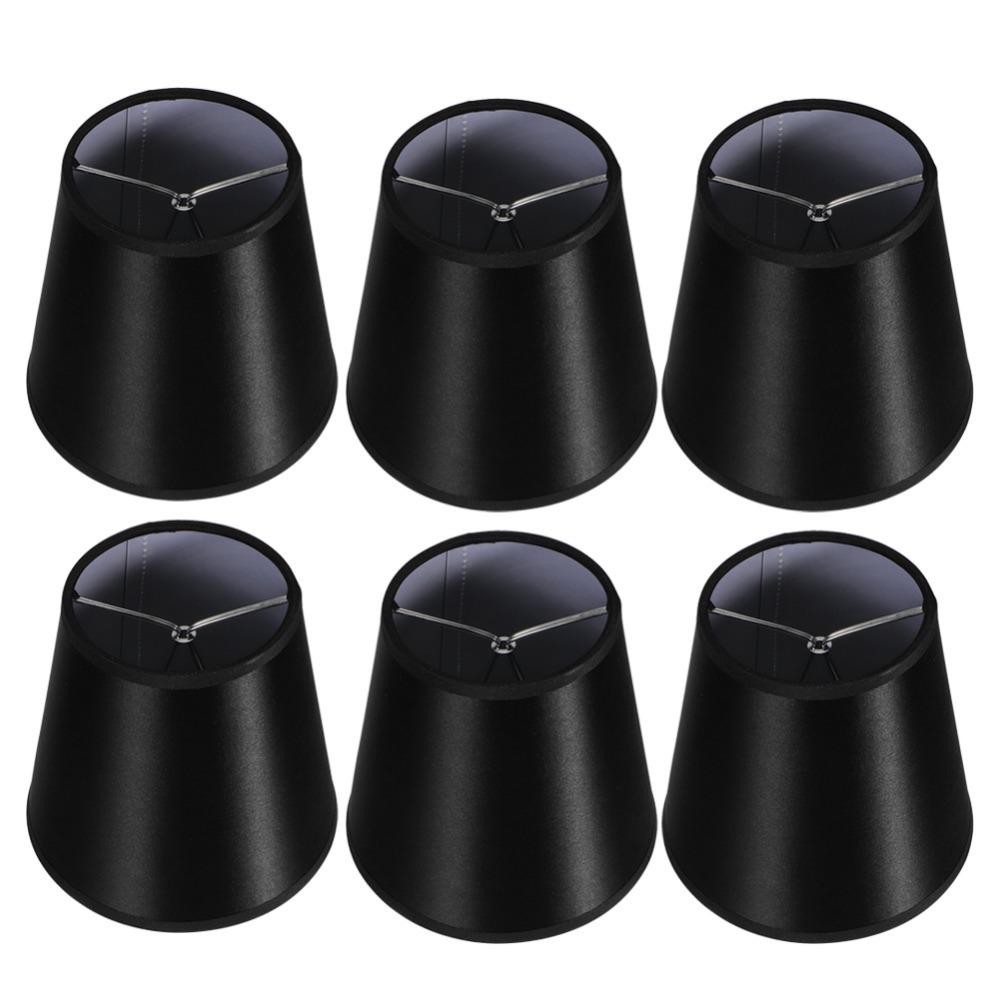 

6PCS Black Chandelier Lamp Shades Clip On Small Lamp Shades Elegant Mini Lamp Shades Pendant Light чорний