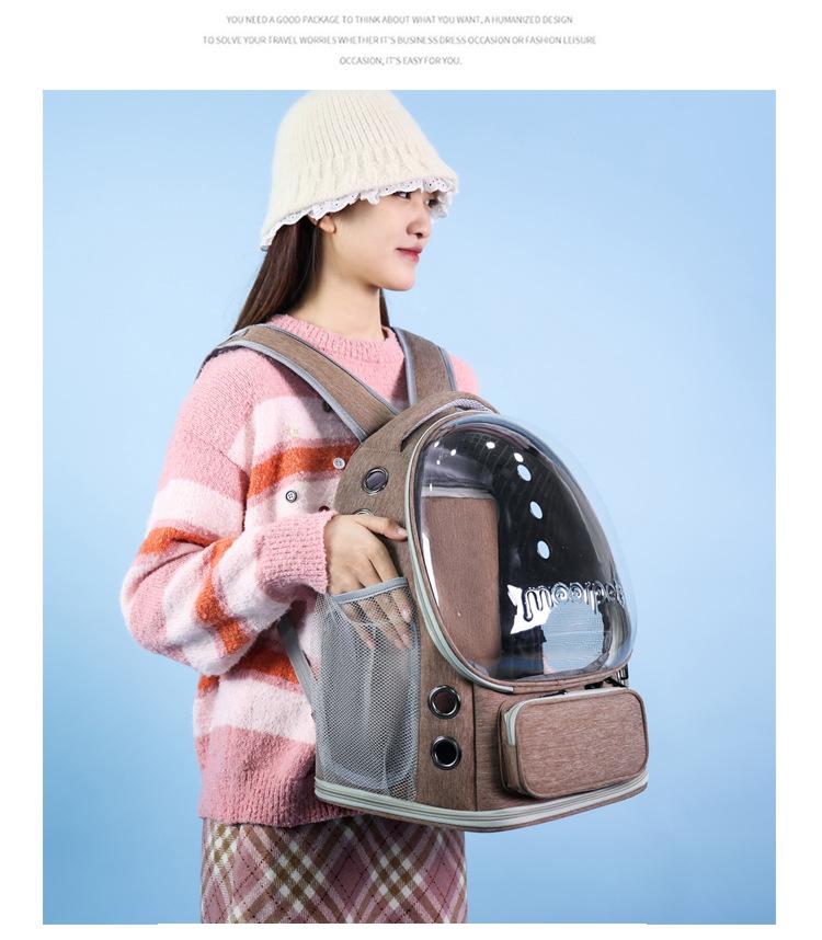 Large Capacity Breathable Cat Backpack - Portable Space Capsule Design for Outings