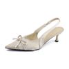 Summer new empty high heels are not tired of feet French bag head single shoes women's summer soft sole fashion pointed shoes children