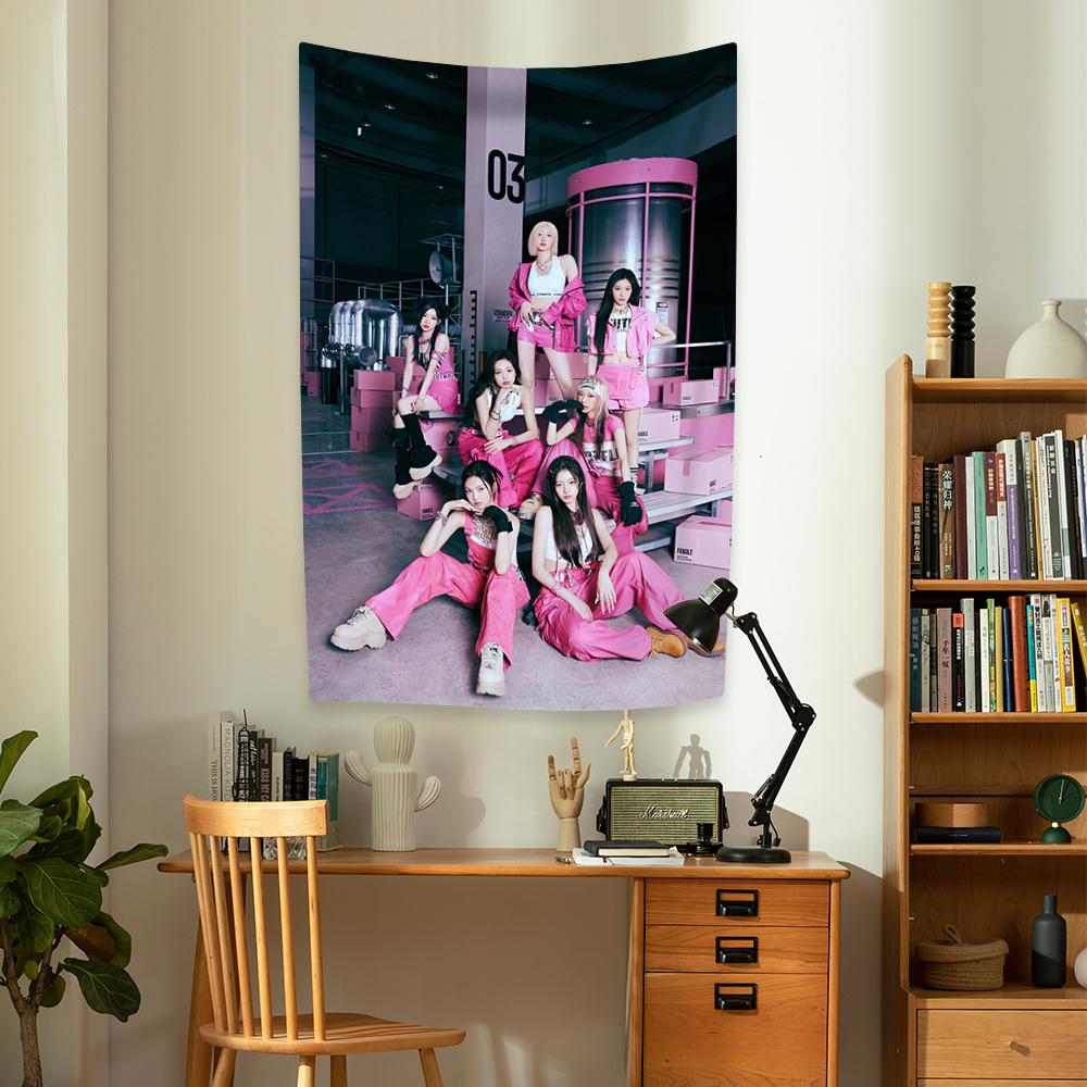 

Kpop Girl Group Tapestry B-BABYMONSTERS American Flag Home Decor Wall Hanging Bedroom Dorm Background Fans Gift Concert Banner 29x37in