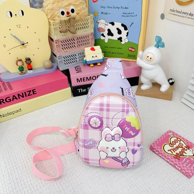 Kuromi Kids Cartoon Chest Bag With Polyester Material For Daily School Use