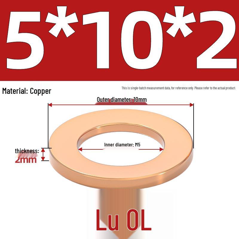 National Standard Red Copper Gasket Seal Ring and Flat Washer M3-M60mm for Marine Instruments