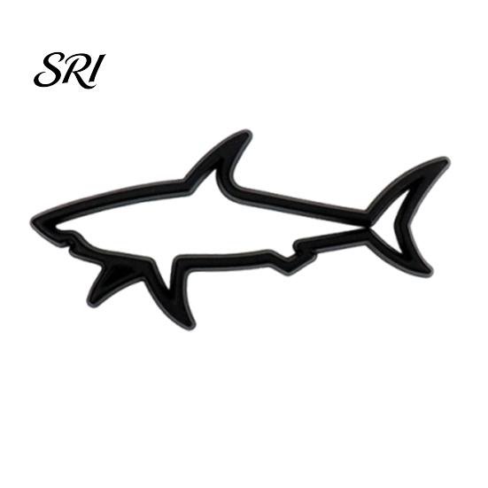 Electric Vehicle Decal Zinc Alloy Shark Car Sticker 3D Hollow Out Animal Non-fading for Side Creative Badge Motorcycle Vehicles Easy Stick