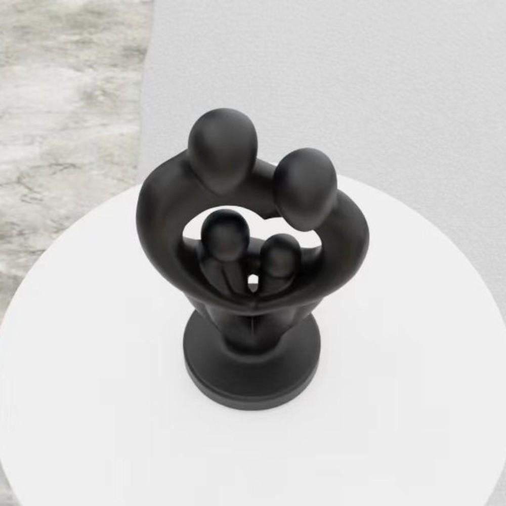 3D Printed Abstract Family Sculpture Plastic Parent-Child Figurine Living Room Decor