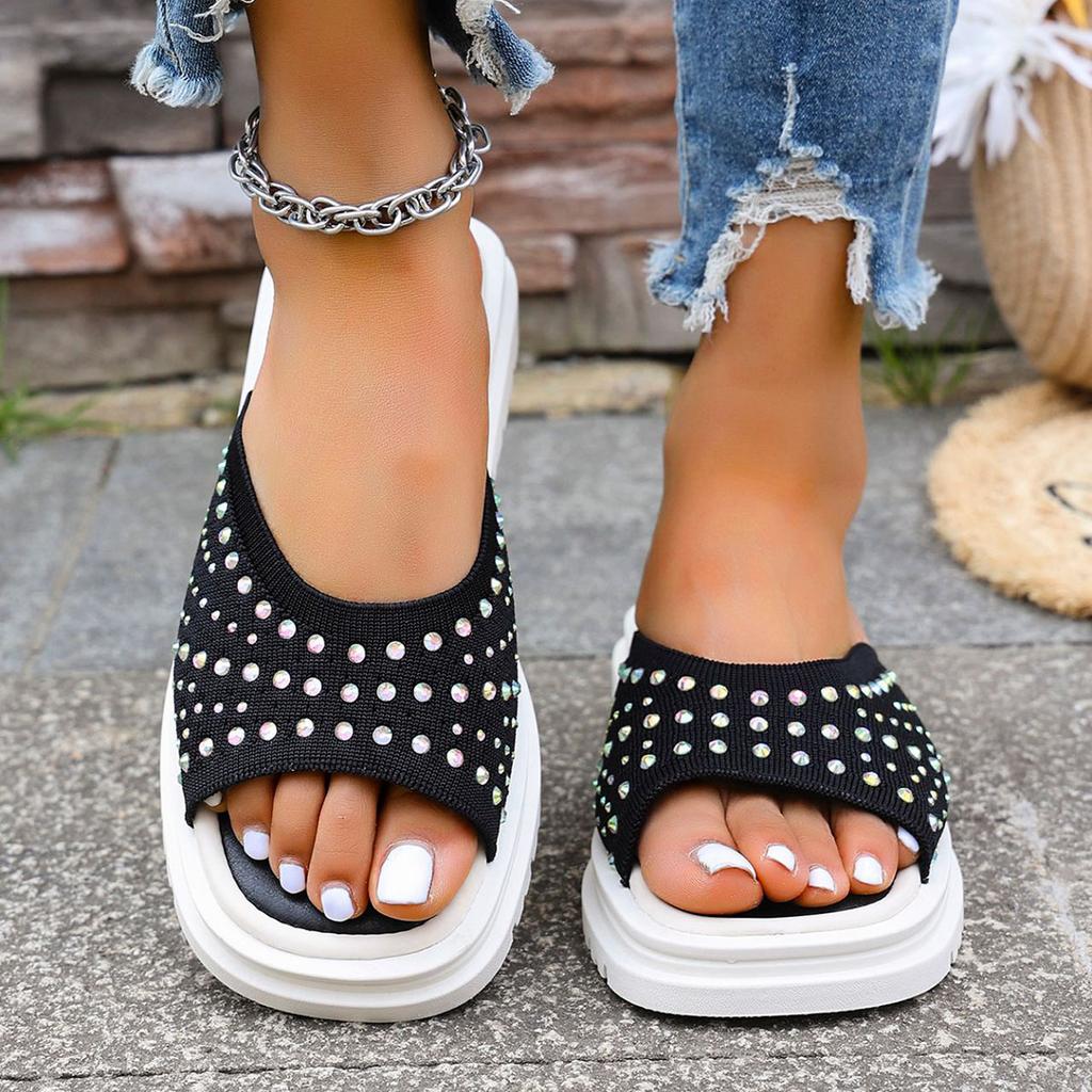 Fashion Comemore Summer Slippers for Women Outside Wear Retro Thick Bottom Roman Beach Sandals Casual Mesh Breathable Open Toe Slides