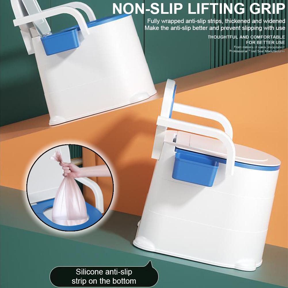 Portable Toilet for Camping with Armrest and Lid Detachable Inner Bucket Travel Toilet for Outdoor RV Travel Movable Easy to Cle