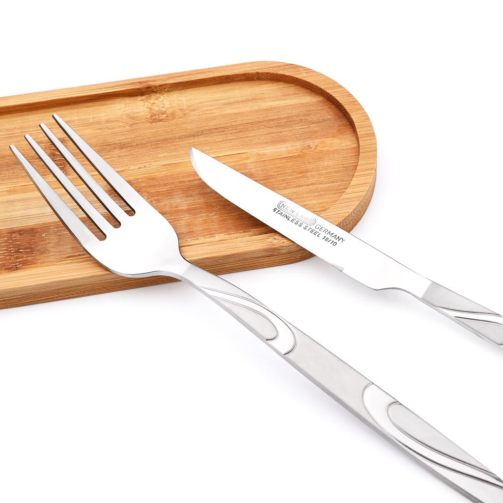 Vintage-Geschirr-Set, westlich, 24-teilig, Besteck aus 304 Edelstahl, leichter Luxus-Stil, Abendessen, Messer, Gabel, Löffel, Geschirr-Set