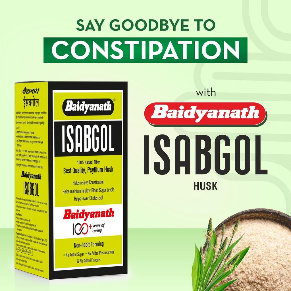 Baidyanath Asli Ayurved Isabgol Psyllium Husk Powder 350 Gm Pack Of 1 for Gentle Digestive Support