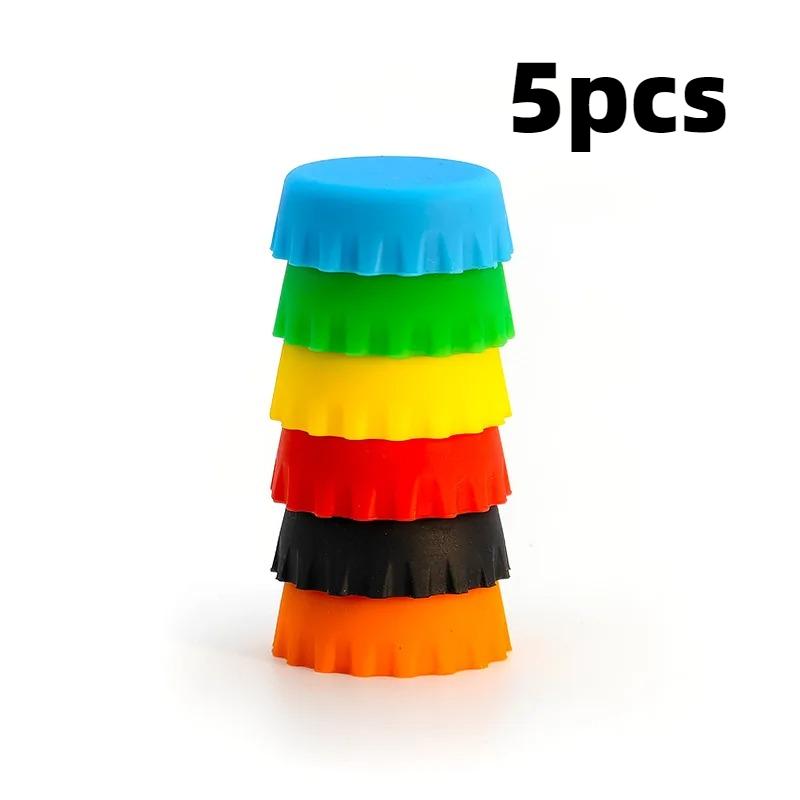 

20pcs Silicone Beer Bottle Caps Candy Colors Beer Lid Sealing Leak Proof Cola Lid Soda Home Brewing Wine Making Barware Cover