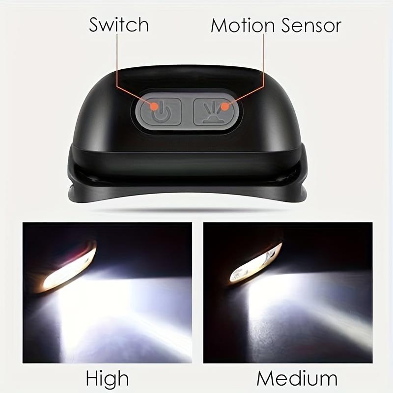 

Powerful Headlamp LED Sensor Strong Light Headlamp Mini USB Rechargeable Flashlight Head Light Portable Camping Search Light Black