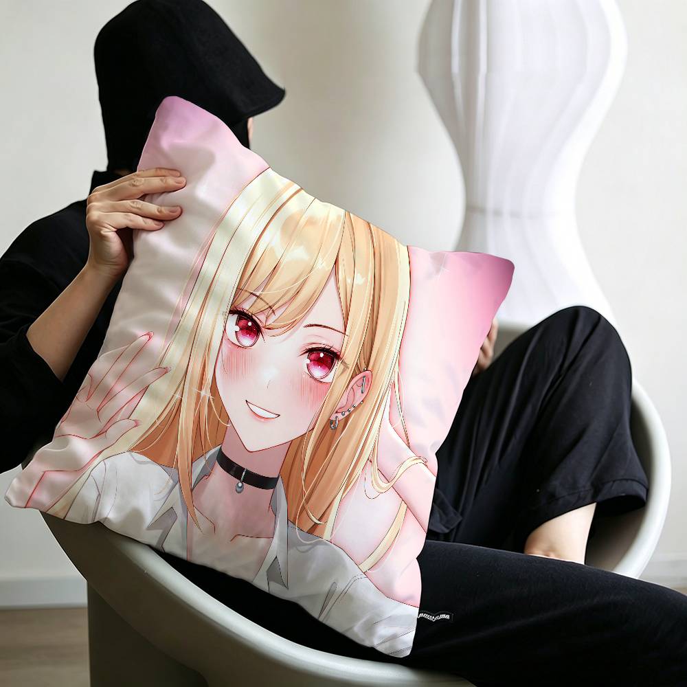 My DressUp Darling MMarin Kitagawa Pillowcase toon Gift Cushion Cover Bedroom Home Sofa Chair Seat Decor pillow case