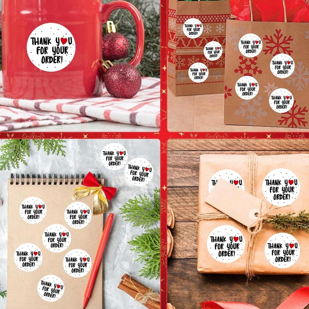 500 Sheets Per Roll Copper Board Self-adhesive Thank-you Stickers for Decorating Gifts. Thank You Sealing Labels.