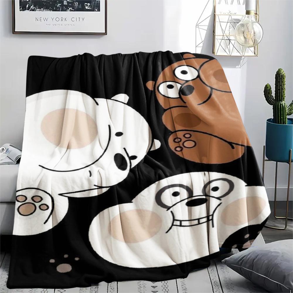 1pz Coperta in Flanella con Stampa We Bare Bears, Alta qualità Confortevole per Tutte le Stagioni, Decorazione per la Casa, Calore e Comfort, Perfetta per Regali di Natale244