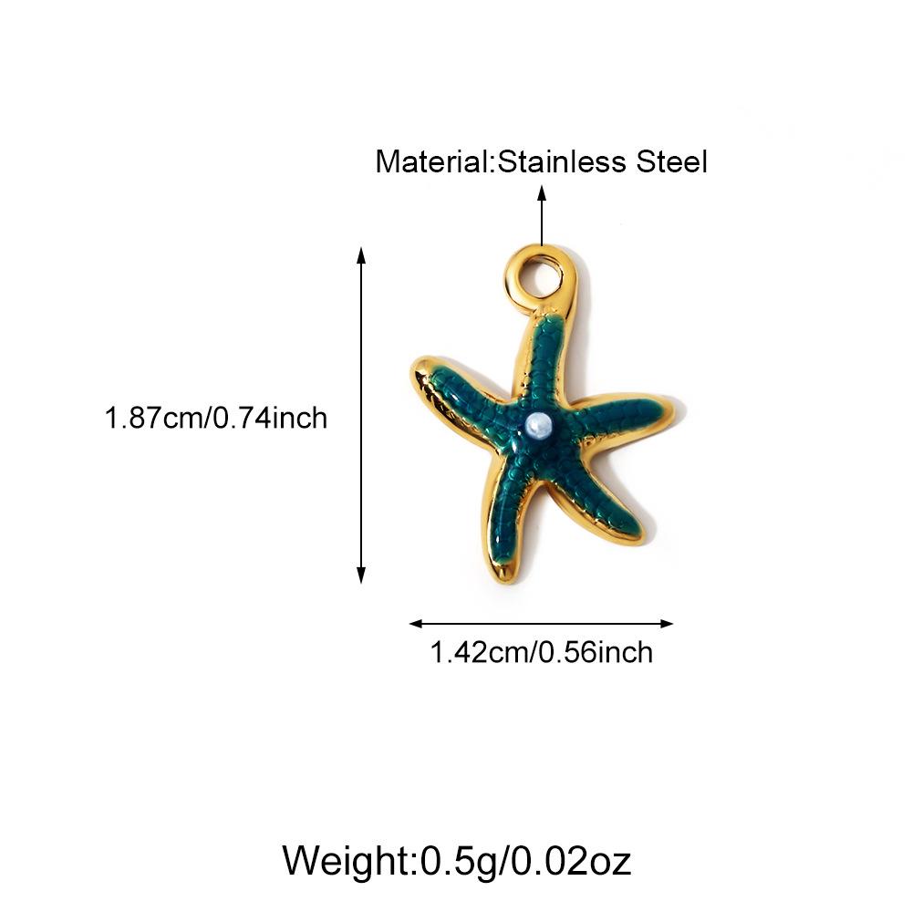European & American DIY Pendant: Stainless Steel Butterfly, Flower, Starfish with 18K Gold Electroplating
