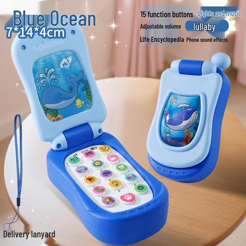 Children's Multifunctional Educational Music Phone Toy with Cartoon Lights