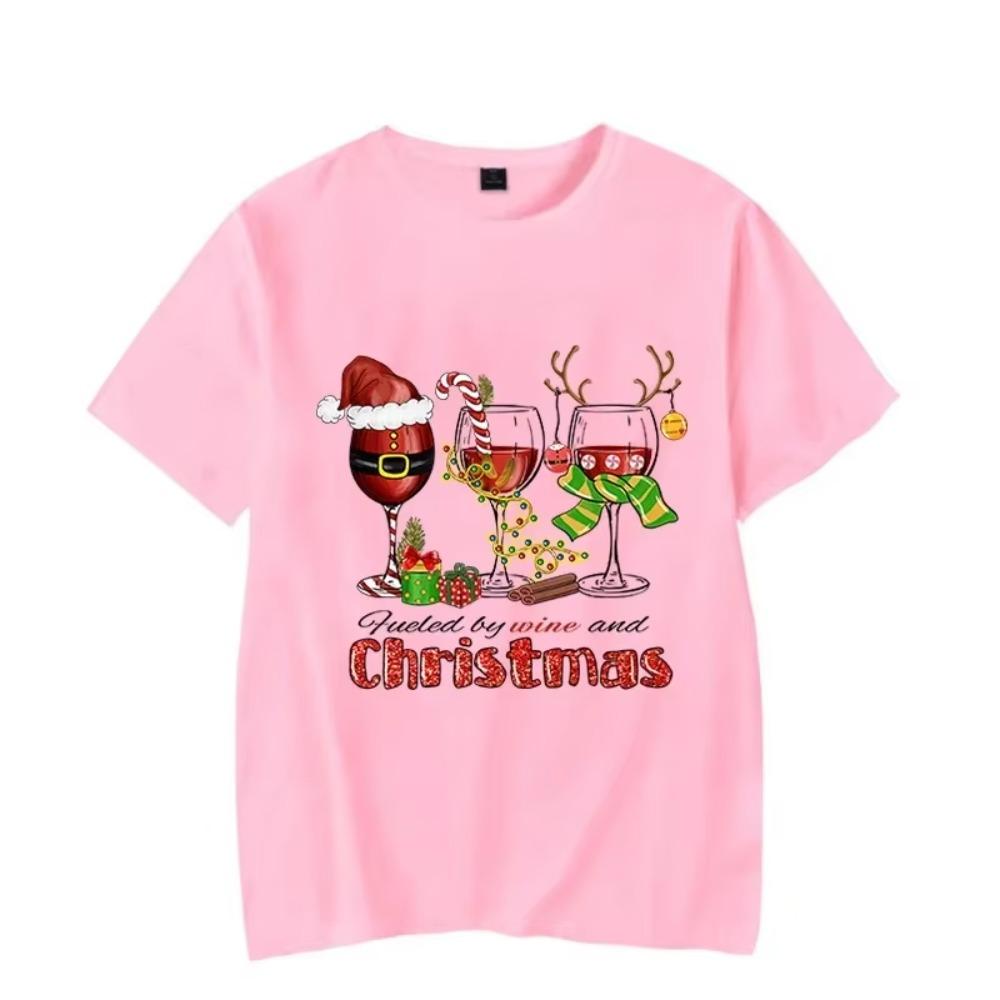 Christmas Lights Wine Tees Men's T-shirt Christmas T Shirt Happy New Year Tshirt Christmas Tees Fashion Harajuku Men Shirt Tops