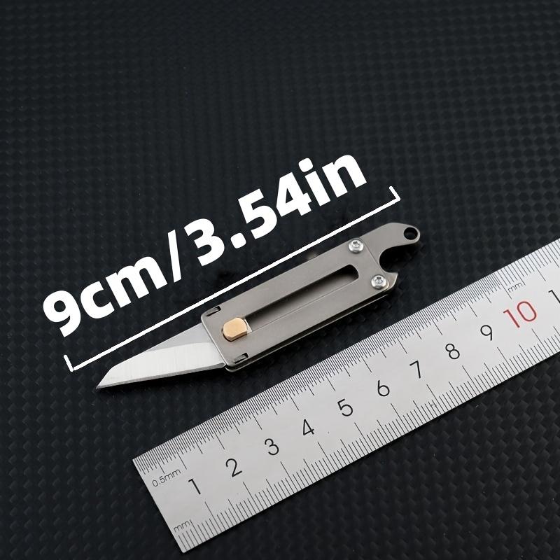 Titanium Alloy Mini Utility Knife with Bottle Opener , Keychain , Lightweight Compact Design, Ergonomic Grip for Precision Cutting