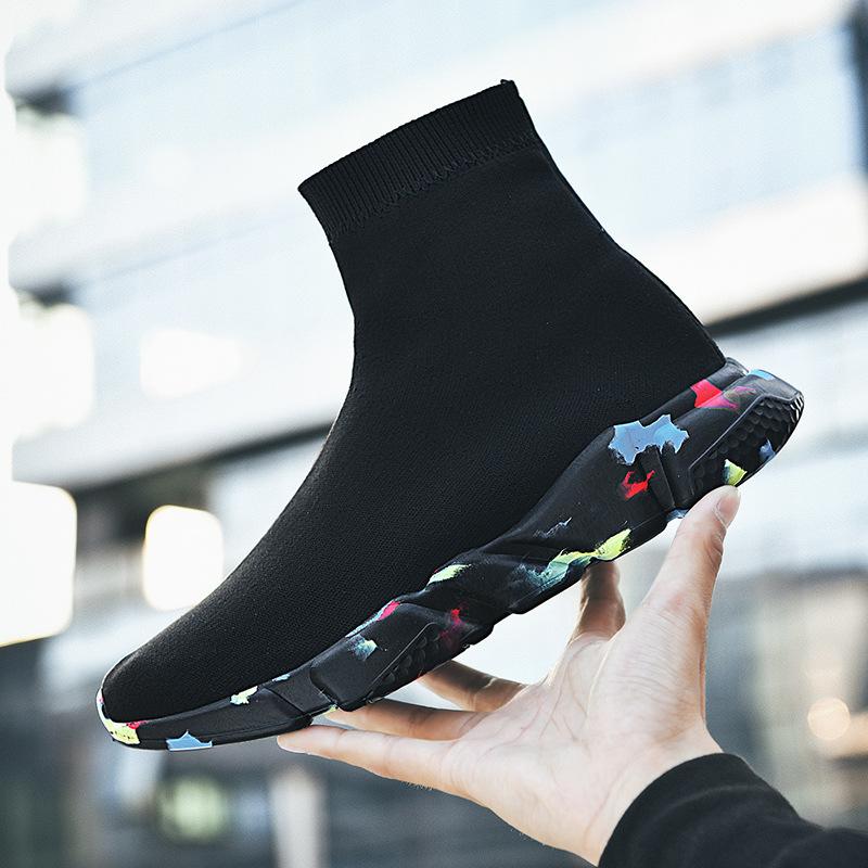Large Size Winter New Socks Shoes Men's High-top Casual Sports Shoes Fashion One-pedal Men's Couple Shoes Women