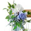 Chair Back Flower Rose Floral with Leaves and Ribbons for Ceremony Backdrop Decor